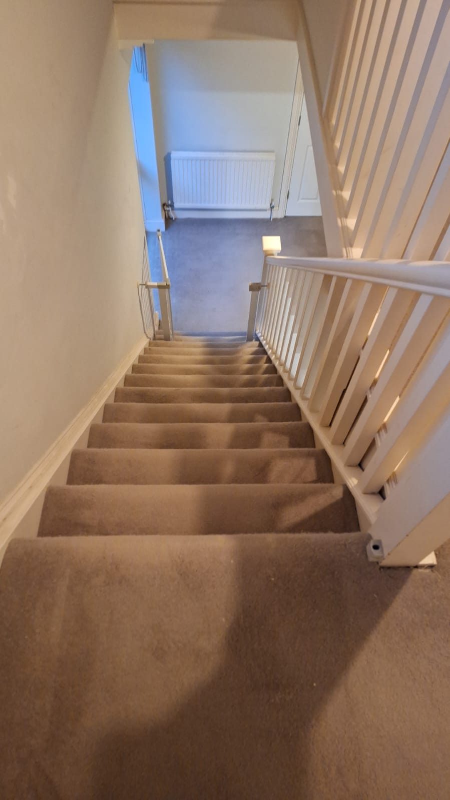 Redecorated staircase and landing during an interior house refurbishment