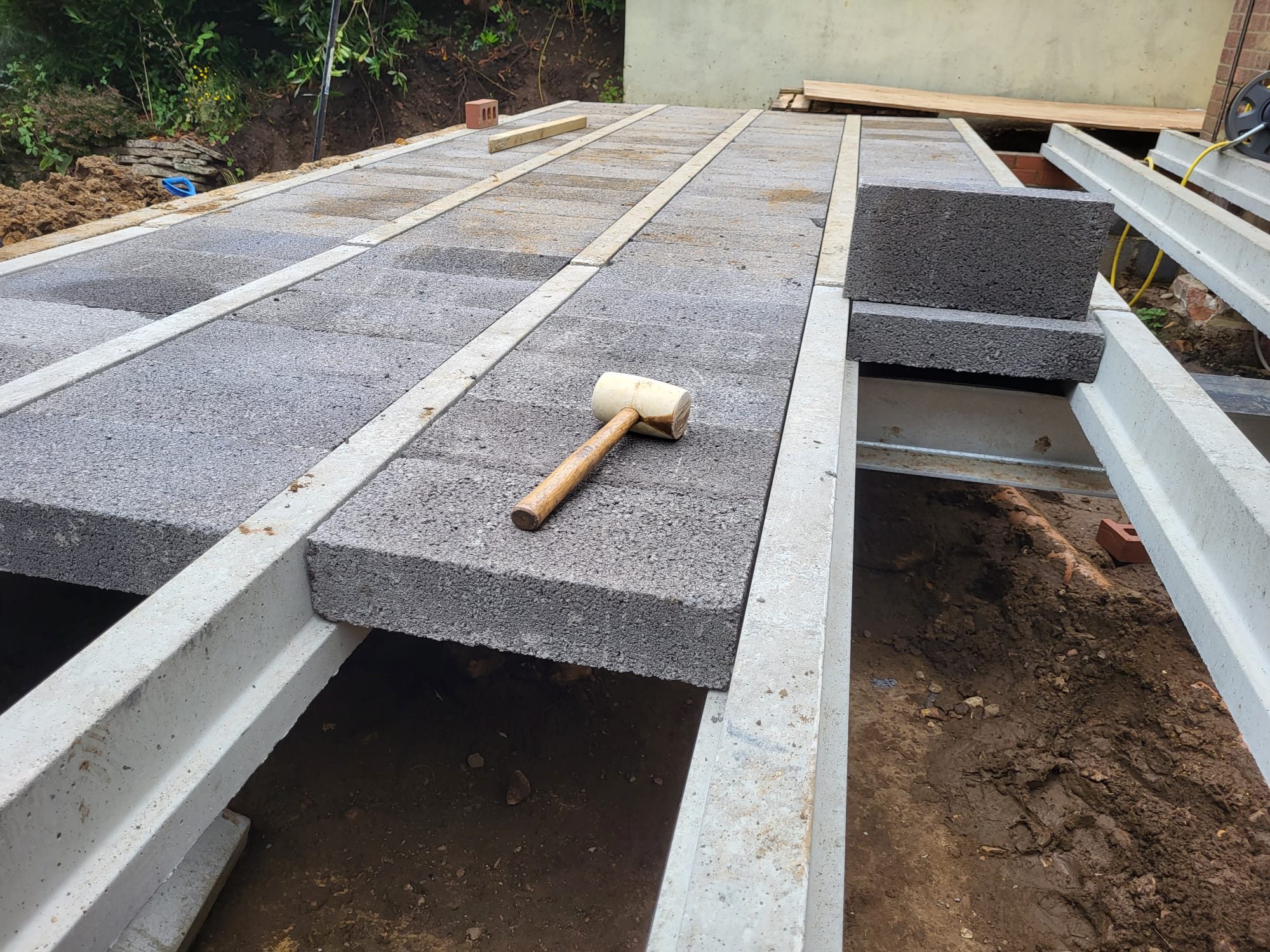 Beam and block floor laid over new foundations during groundworks